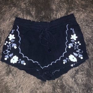 Navy blue floral shorts
